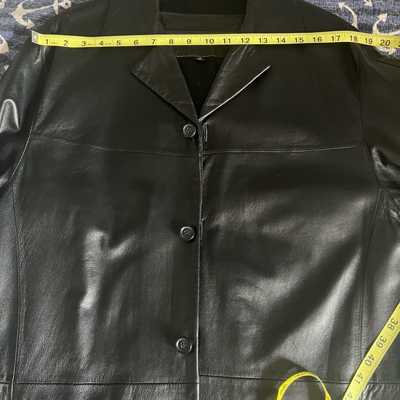 New Men’s Genuine Black Leather Bugatchi Jacket Blazer Coat Sz M - Picture 13 of 15